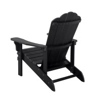 Key West Outdoor Plastic Wood Adirondack Chair Patio Chair For Deck Backyards Lawns Poolside And Beaches Weather Resistant Black(D0102H73U82)