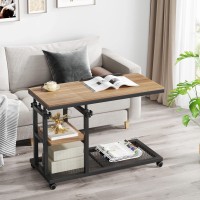 Little Tree Height Adjustable C Side Table For Bedside Sofa Couch Laptop