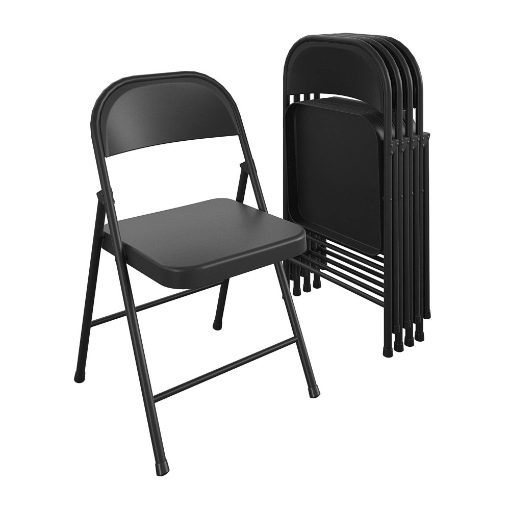 Cosco Smartfold Allsteel Folding Chair 4Pack Black