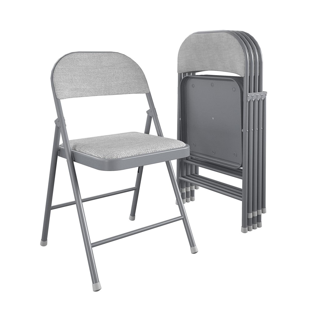 Cosco Smartfold Fabric Folding Chair 4Pack Gray