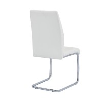 Gudmund 2piece Modern Dining Chairs in White Faux Leather