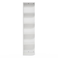Furinno Pasir 5-Tier Corner Open Shelf Bookcase, White