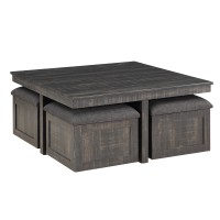 Moseberg Gray Oak Coffee Table With Storage Stoolsd0102H57Lh8