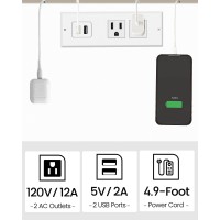 Tutotak End Table With Charging Station Side Table With Usb Ports And Outlets Nightstand 2Tier Storage Shelf Sofa Table For