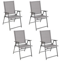 Giantex Patio Folding Chairs Set Of 4 Outdoor Lawn Chairs With Rustproof Metal Frame Portable Dining Chairs For Porch Deck G