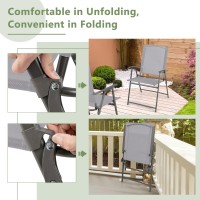 Giantex Patio Folding Chairs Set Of 4 Outdoor Lawn Chairs With Rustproof Metal Frame Portable Dining Chairs For Porch Deck G