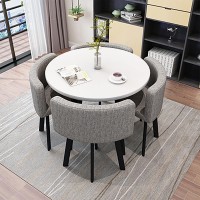 Dinning Room Table Chairs,Modern Dining Set,Kitchen Table And Chairs For 4,Office Conference Table,Small Meeting Room Dining Table Set,Business Reception 1 Table 4 Chairs Set ( Color : Light Grey , Si