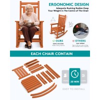 Serwall Outdoor Rocking Chair Set For Porch Chair Set Of 2 Light Orange