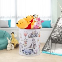 Winnie Storage Basket, Nursery Large Hamper Canvas Laundry Basket Foldable With Waterproof Pe Coating,For Kids Boys And Girls, Bathroom, Bedroom, Clothes,Toy Bin