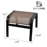 Deguifei Patio Ottoman Outdoor Footstools Assembled Aluminum Footrest Small Seat For Balcony Backyard 2 Pack Brown