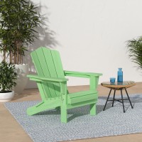 Kingyes Folding Adirondack Chair Hdpe Allweather Folding Adirondack Chair Light Green