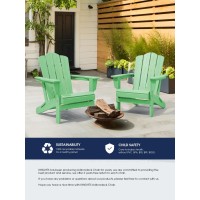 Kingyes Folding Adirondack Chair Hdpe Allweather Folding Adirondack Chair Light Green