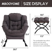 Mbooyome Lazy Chair With Ottoman Modern Soft Reading Chair Accent Contemporary Lounge Leisure Sofa Chair With Armrests And A Si