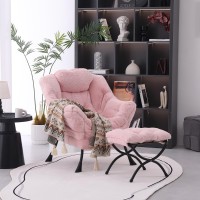 Mbooyome Lazy Chair With Ottoman Modern Accent Chair Contemporary Lounge Leisure Upholstered Sofa Chair Set With Armrests Read