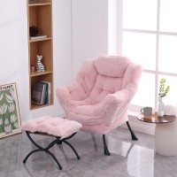 Mbooyome Lazy Chair With Ottoman Modern Accent Chair Contemporary Lounge Leisure Upholstered Sofa Chair Set With Armrests Read