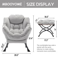 Mbooyome Lazy Chair With Ottoman Modern Soft Reading Chair Accent Contemporary Lounge Leisure Sofa Chair With Armrests And A Si