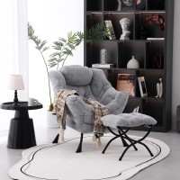 Mbooyome Lazy Chair With Ottoman Modern Soft Reading Chair Accent Contemporary Lounge Leisure Sofa Chair With Armrests And A Si