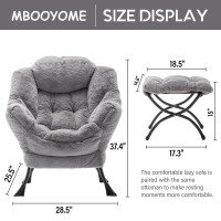 Mbooyome Lazy Chair With Ottoman Modern Soft Reading Chair Accent Contemporary Lounge Leisure Sofa Chair With Armrests And A Si