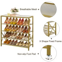 Tajsoon 5 Tier Shoe Rack Organizer For 1620 Pairs Of Shoes Industrial Metal Mesh Shoe Rack For Closet Entryway Shoe Storage