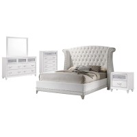 Barzini Upholstered Tufted Bedroom Set White