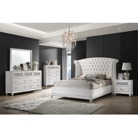 Barzini Upholstered Tufted Bedroom Set White