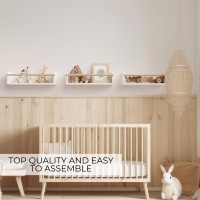 Decorative Nursery Bookshelves For Kids - Set Of 3 Easy To Install Floating Shelves For Wall Mount - Beautiful Hanging Organizer Furniture For Your Baby Boy Or Girl'S Bedroom And Play Room Decor