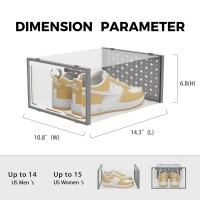 Pinkpum Xxl Shoe Storage Box Fit For Size 14 Clear Plastic Stackable Shoe Organizer For Closet 12 Pack Shoe Containers Sneaker