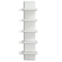 Bloddream 5 Tier Wall Shelves White Vertical Column Shelf Floating Storage Home Decor Organizer Tall Tower Design Utility Shelv