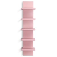 Bloddream 5 Tier Wall Shelves Pink Vertical Column Shelf Floating Storage Home Decor Organizer Tall Tower Design Utility Shelvi