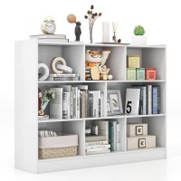 Ifanny 3 Tier Bookcase, Modern Bookshelf With 8 Storage Cubes, Wood Storage Cube Shelves, Small Bookshelves For Small Spaces, Book Shelf For Bedroom, Living Room, Home Office (White)