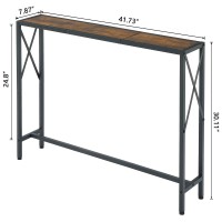 Gewudraw Console Table, Narrow Sofa Table, Entryway Table, Industrial Sofa Table For Hallway, Living Room, Bedroom, Long Console Table