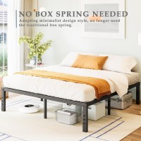 Fschos Bedframefull 12 Inch Metal Platform Fullsizebedframe No Box Spring Needed Heavy Duty Full Size Bed Frame Easy Asse