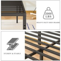 Fschos Bedframetwin 12 Inch Metal Platform Twinsizebedframe No Box Spring Needed Heavy Duty Twin Size Bed Frame Easy Asse