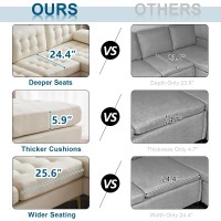 Vingli 110 Modern U Shaped Sectional Sofa Couch With 51 D Double Chaise For Living Room Large Tufted Button Couch Sets With