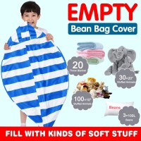 Lukeight Stuffed Animal Storage Bean Bag Chair Cover For Kids  Zipper Beanbag Chair Cover For Organizing Toddler And Kids' Rooms Plush Toys (Blue+White Velvet  Xx-Large)