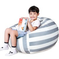 Lukeight Stuffed Animal Storage Bean Bag Chair Cover For Kids Zipper Beanbag Chair Cover For Organizing Toddler And Kids Rooms