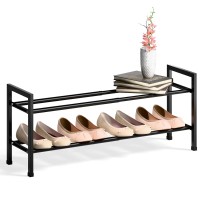 Bumusty 2Tier Expandable Shoe Rack For Closet 1833 Adjustable Shoe Rack For Small Space Small Shoe Organizer For Front Do