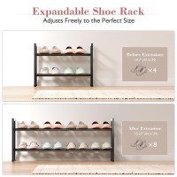 Bumusty 2Tier Expandable Shoe Rack For Closet 1833 Adjustable Shoe Rack For Small Space Small Shoe Organizer For Front Do