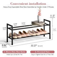 Bumusty 2Tier Expandable Shoe Rack For Closet 1833 Adjustable Shoe Rack For Small Space Small Shoe Organizer For Front Do