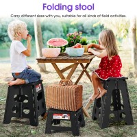 Acstep 16 Inch Folding Step Stool For Adults And Kids Nonslip Plastic Foldable Stepping Stool Collapsible Folding Stool With