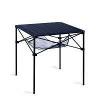 Iclimb Lightweight Stable Alu. Folding Square Table Roll Up Top With Carry Bag For Camping Picnic Backyards Bbq Camp Kitchen (Black, L)