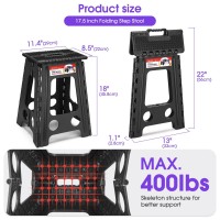 Acstep 175 Inch Folding Step Stool For Adults And Kids Nonslip Plastic Foldable Stepping Stool Collapsible Folding Stool Wit