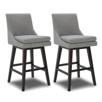 Chita Bar Height Swivel Barstool With Back Set Of 2, Upholstered Bar Stool, 30.7