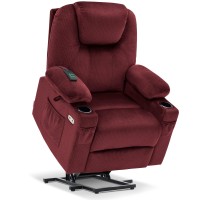 Mcombo Medium Power Lift Recliner Chair Sofa With Massage And Heat For Elderly 3 Positions Cup Holders And Usb Ports 2 Side