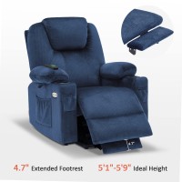 Mcombo Medium Power Lift Recliner Chair Sofa With Massage And Heat For Elderly 3 Positions Cup Holders And Usb Ports 2 Side