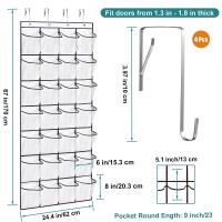 Vopton 28Large Pockets Over The Door Shoe Organizer Hanging Shoe Organizer For Closet Premium Clear Shoe Rack For Door Shoes