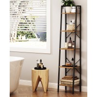 Hzuaneri Ladder Shelf Bookshelf Bookcase Freestanding Corner Storage Shelve With 2 Hooks For Home Office Living Room Kitchen