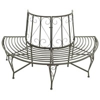 Vidaxl Patio Half Round Tree Bench 63