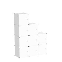 Cahome Cube Storage Organizer With Doors 9Cube Shelf Closet Cabinet Diy Plastic Modular Bookshelf Storage Shelves Ideal Fo