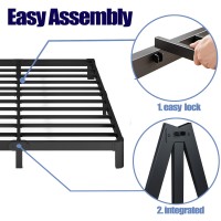 Hunlostten 12 High Queen Bed Frame No Box Spring Needed Heavy Duty Metal Platform Bed Frame Queen Size With Round Corners Ea